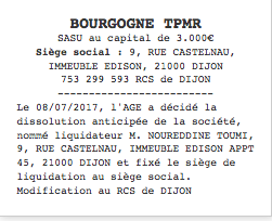 publication legale dissolution sasu